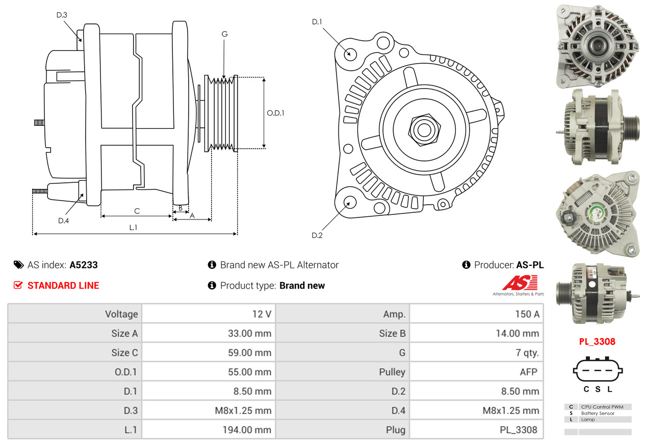 Alternatore - A5233 AS-PL