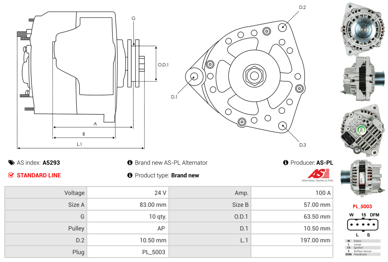 Alternatore - A5293 AS-PL