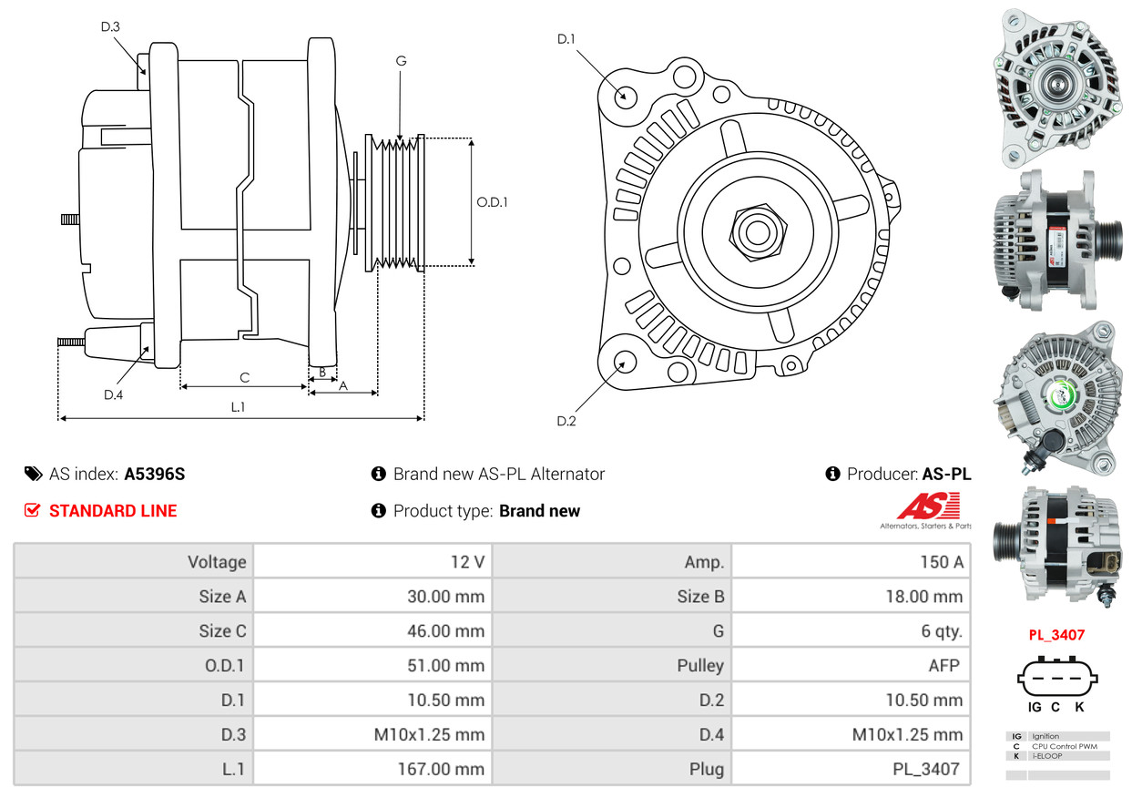 Alternatore - A5396S AS-PL