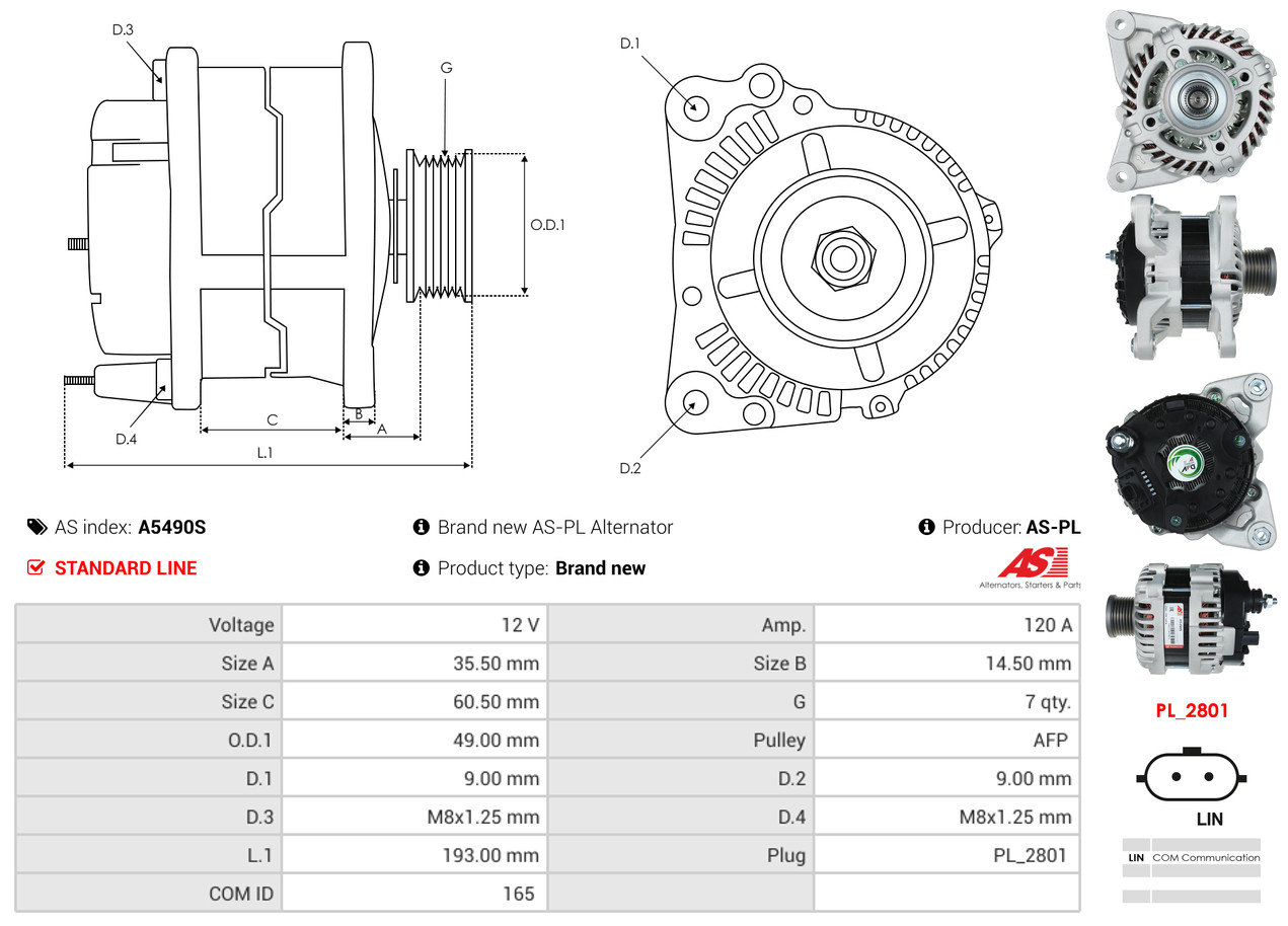 Alternatore - A5490S AS-PL