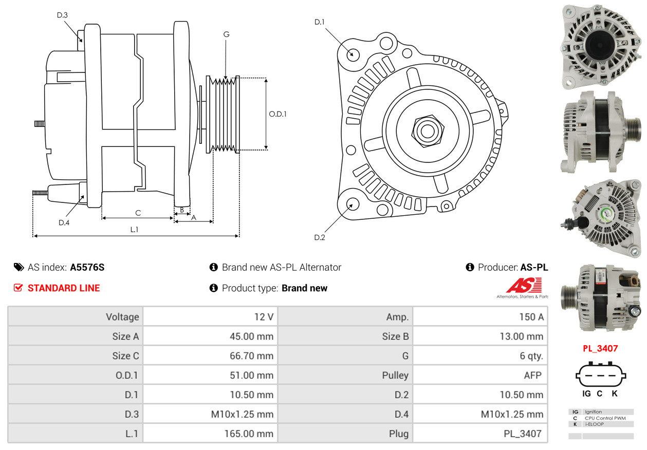 Freewheel Gear, starter - SD1013 AS-PL