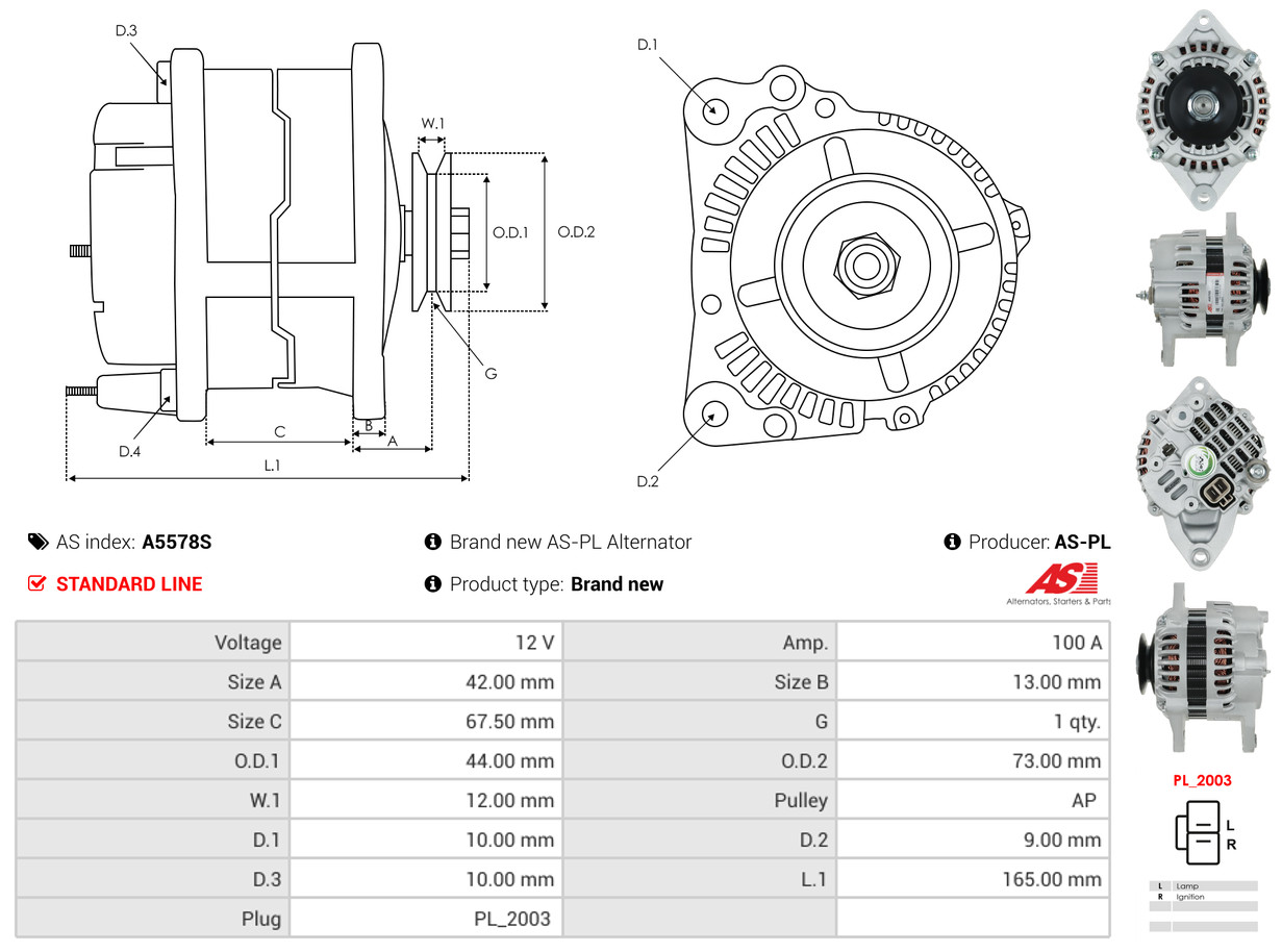 Freewheel Gear, starter - SD1003 AS-PL