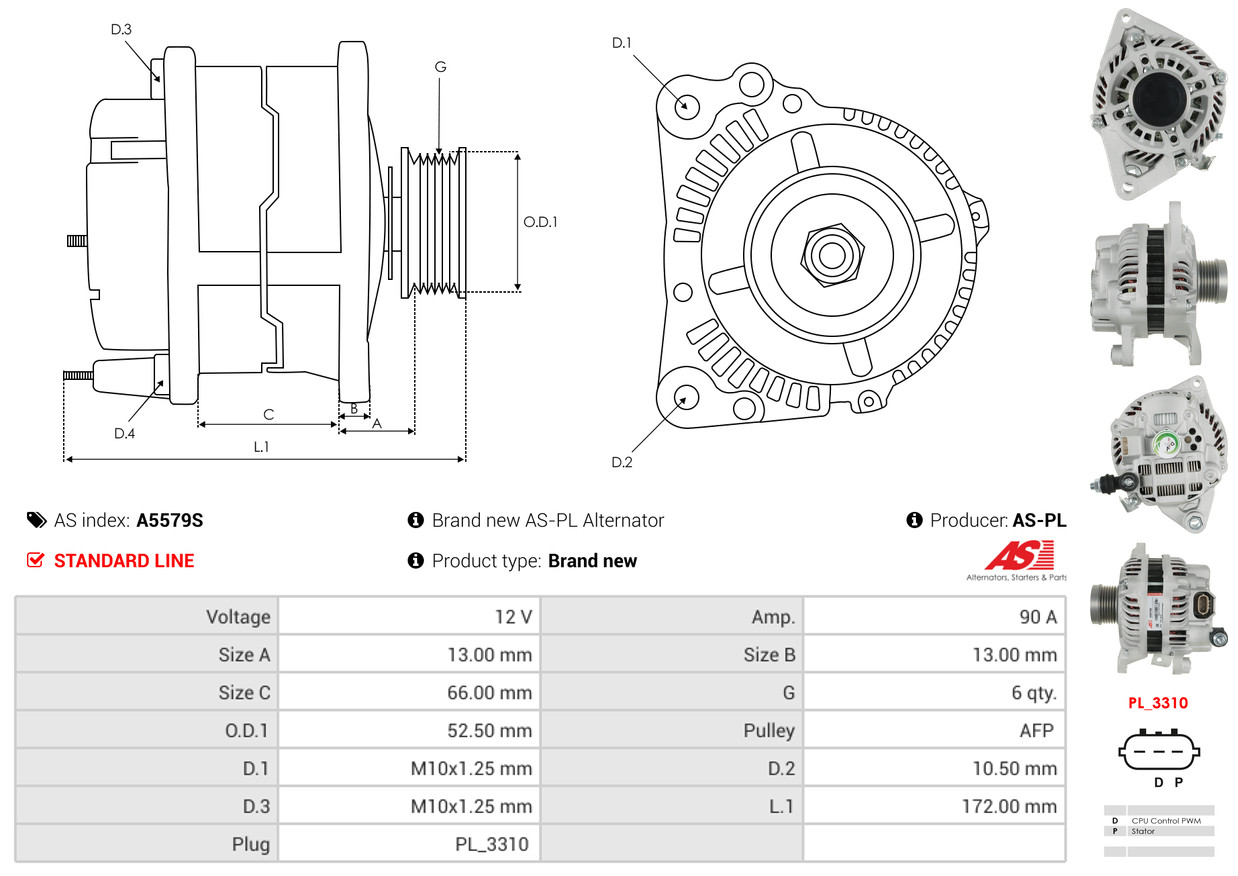 Armature, starter - SA5004 AS-PL