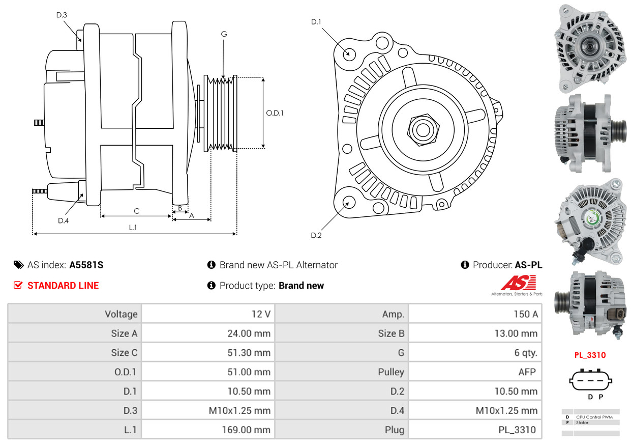 Freewheel Gear, starter - SD6027 AS-PL