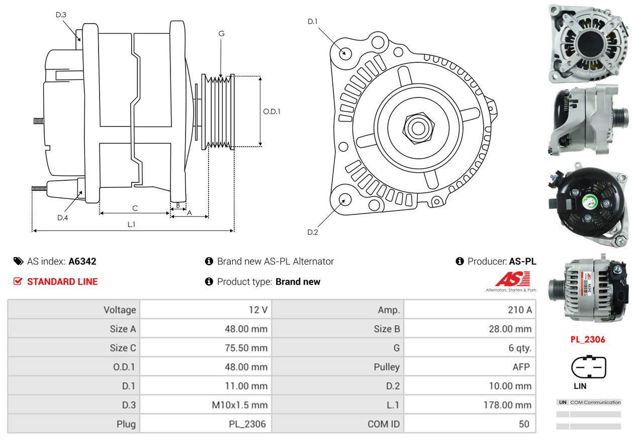 Alternatore - A6342 AS-PL