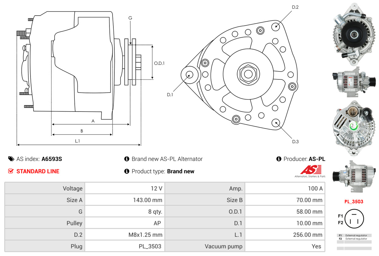 Alternatore - A6593S AS-PL