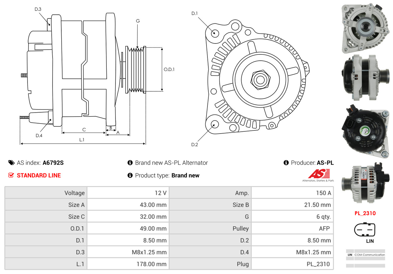 Generator - A6792S AS-PL