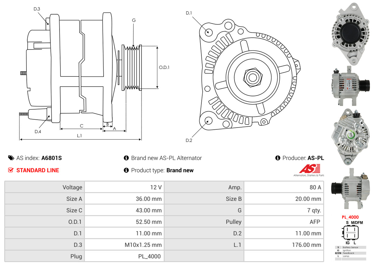 Pulley, alternator - AP0002 AS-PL