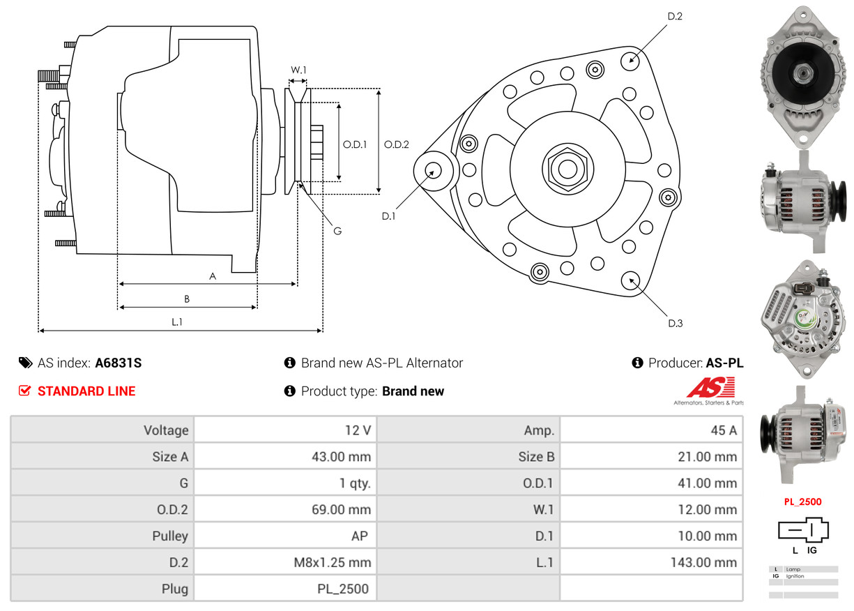 Alternator Regulator - ARE6001 AS-PL