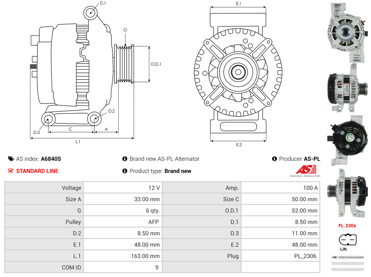 Freewheel Gear, starter - SD0113 AS-PL