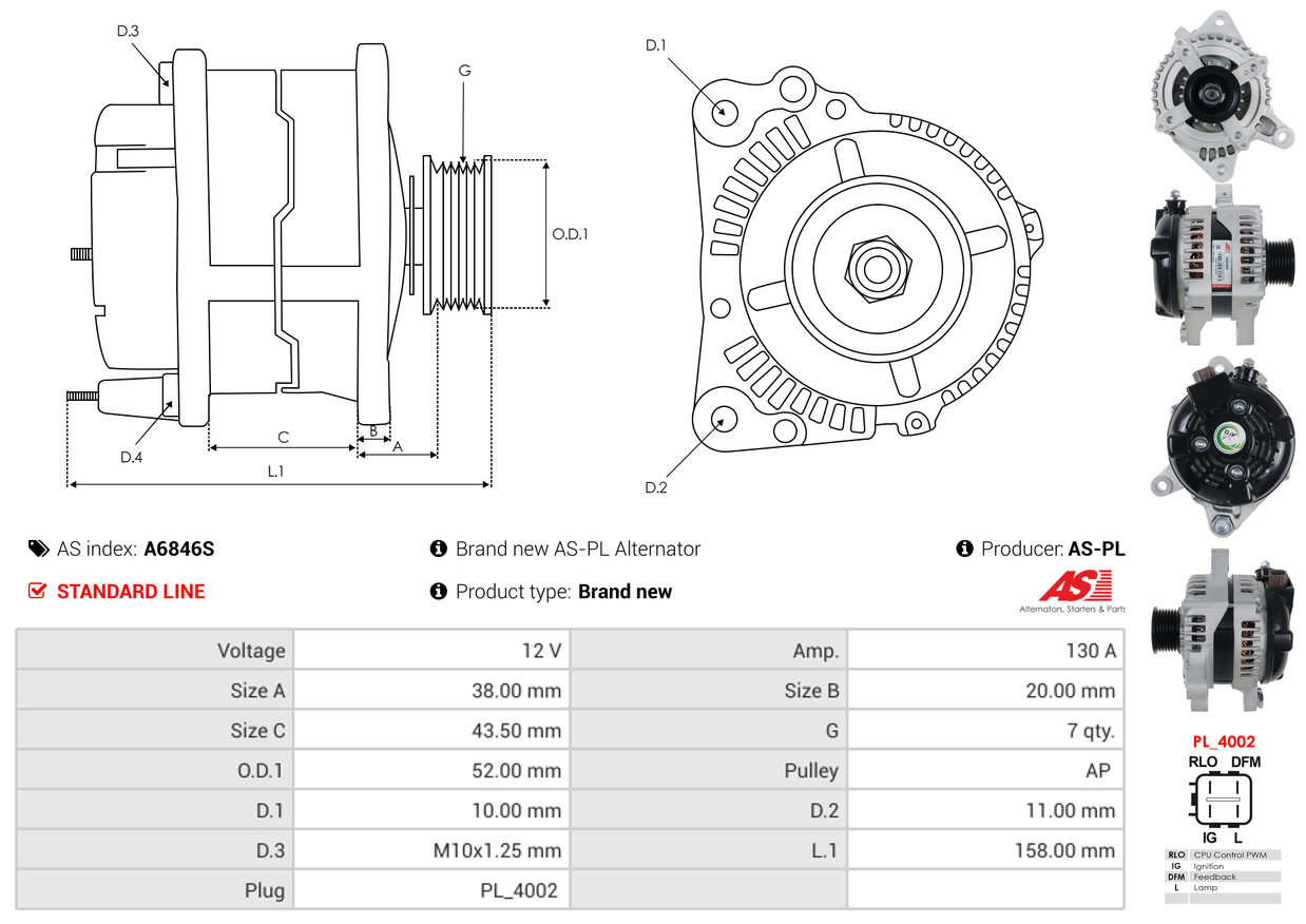 Freewheel Gear, starter - SD9003 AS-PL