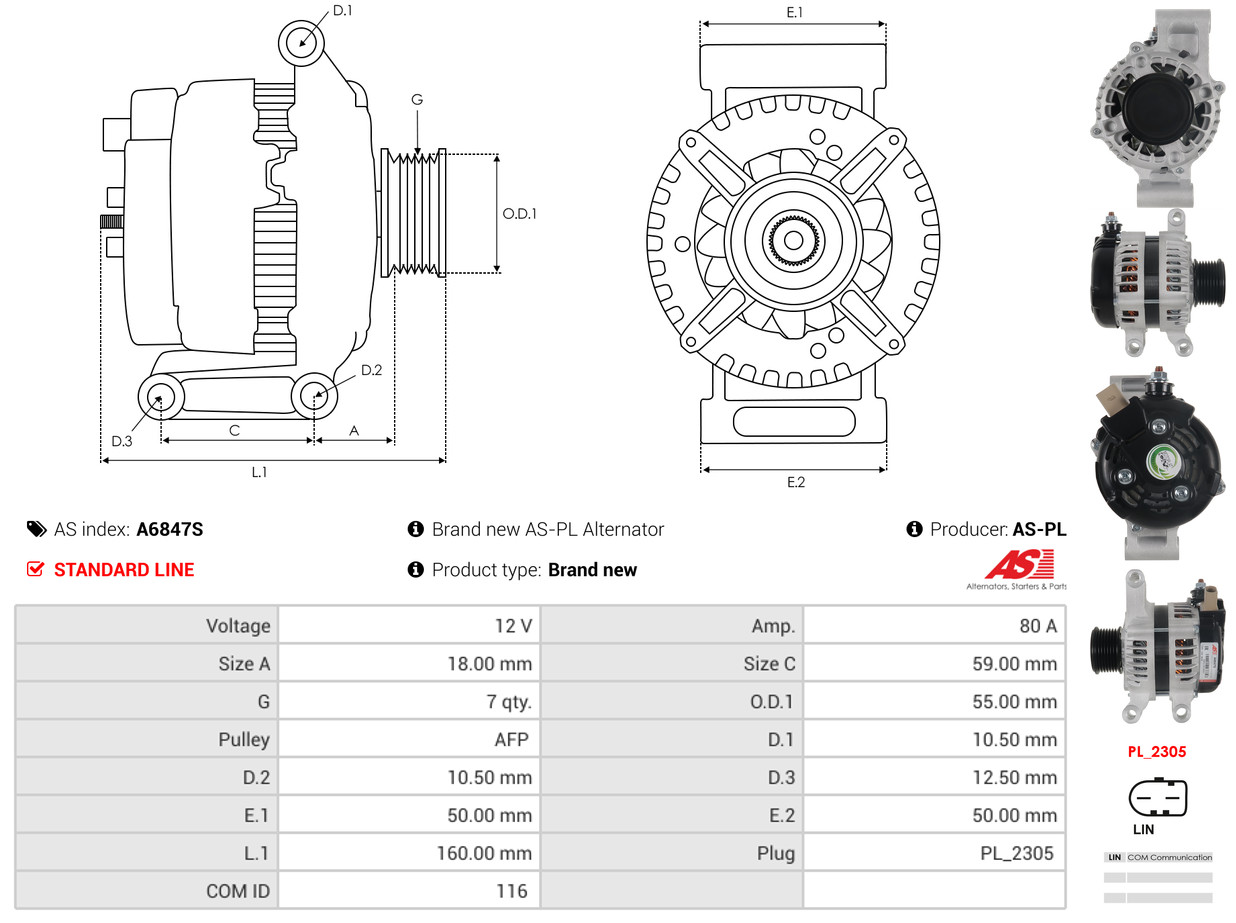 Freewheel Gear, starter - SD3011 AS-PL