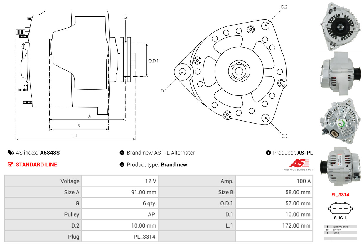 Freewheel Gear, starter - SD4021 AS-PL