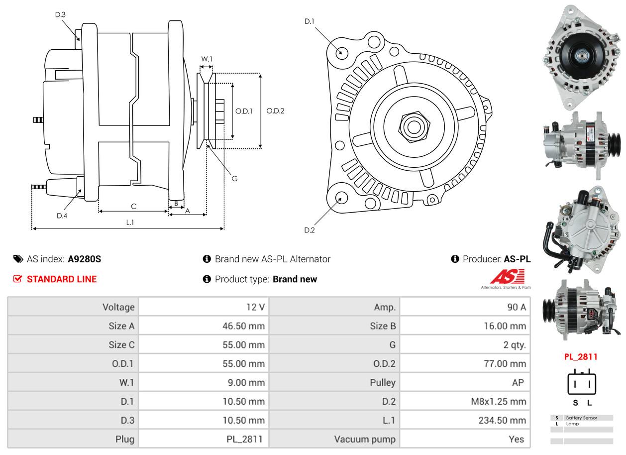 Генератор - A9280S AS-PL