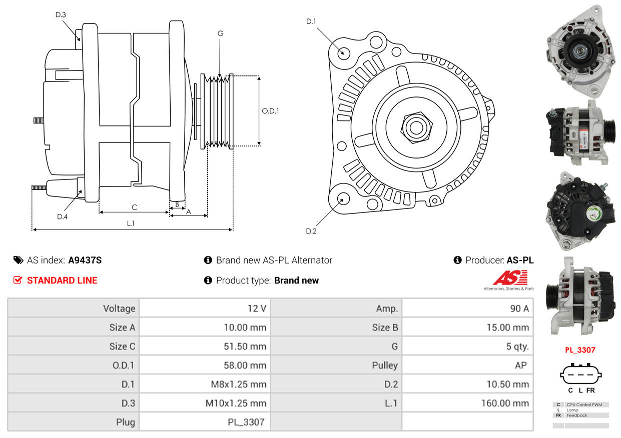 Alternatore - A9437S AS-PL