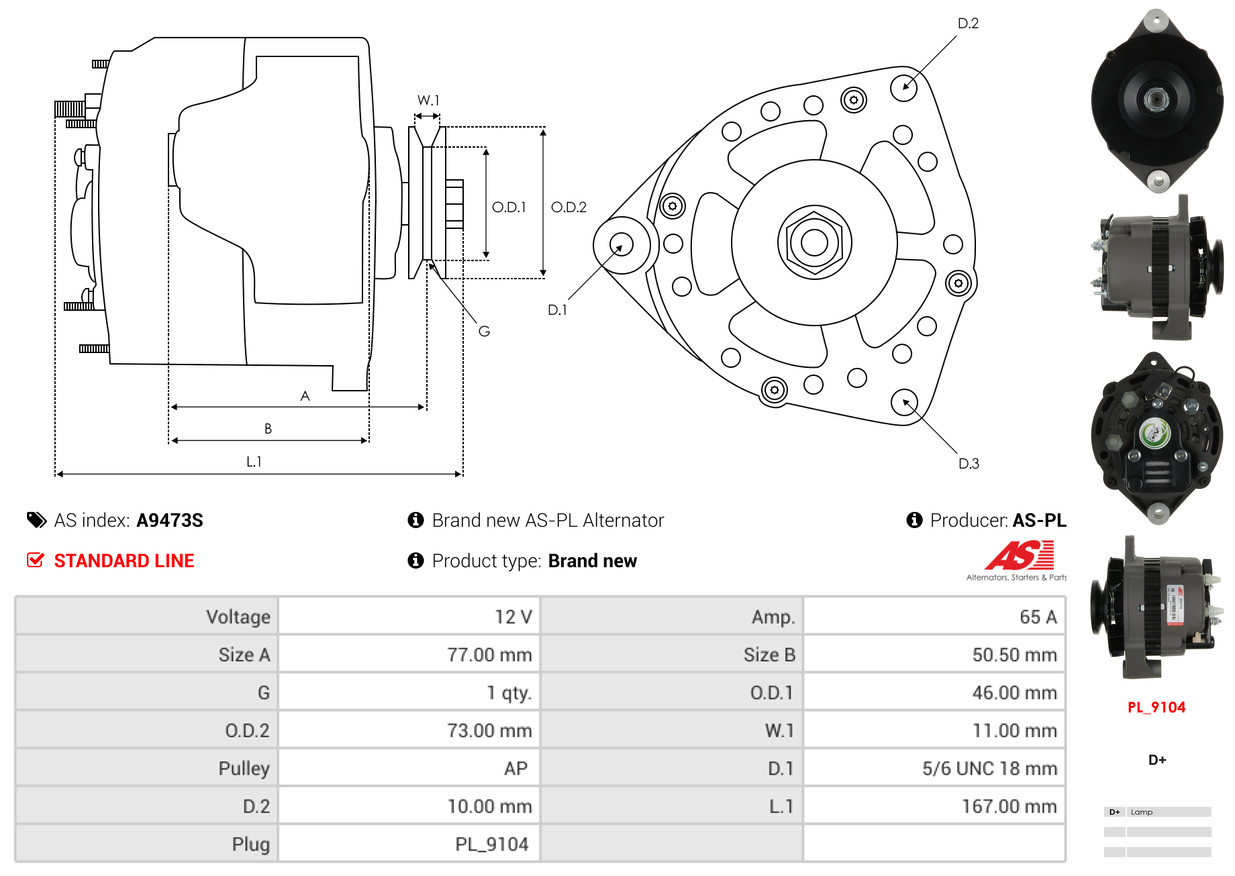 Rectifier, alternator - ARC5017 AS-PL