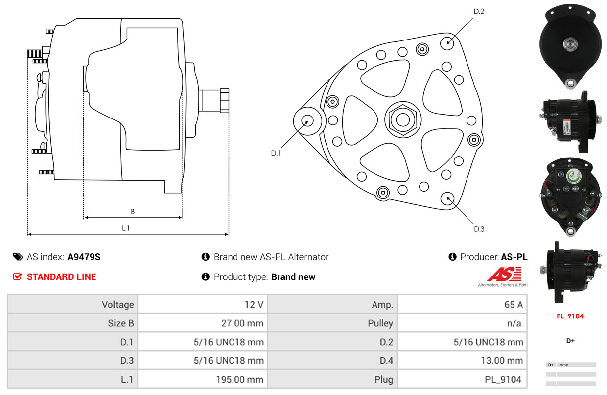 Alternator Regulator - ARE6014 AS-PL