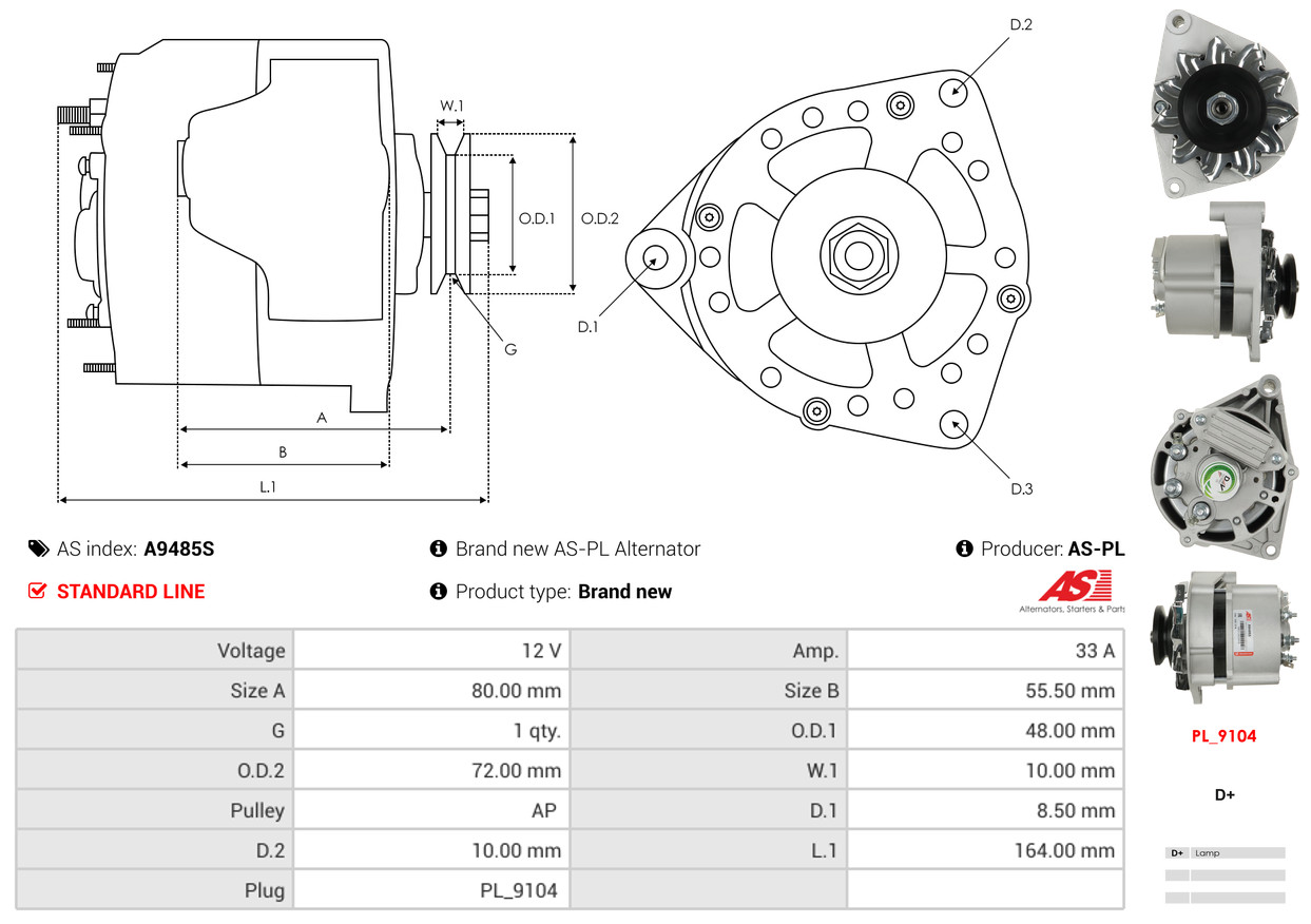 Alternator Regulator - ARE2015 AS-PL