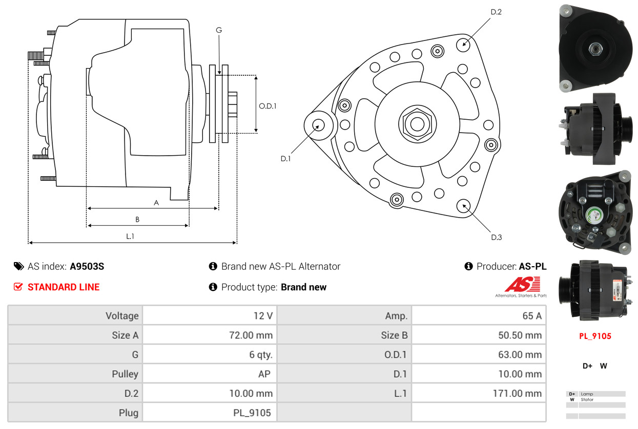 Freewheel Gear, starter - SD1005 AS-PL