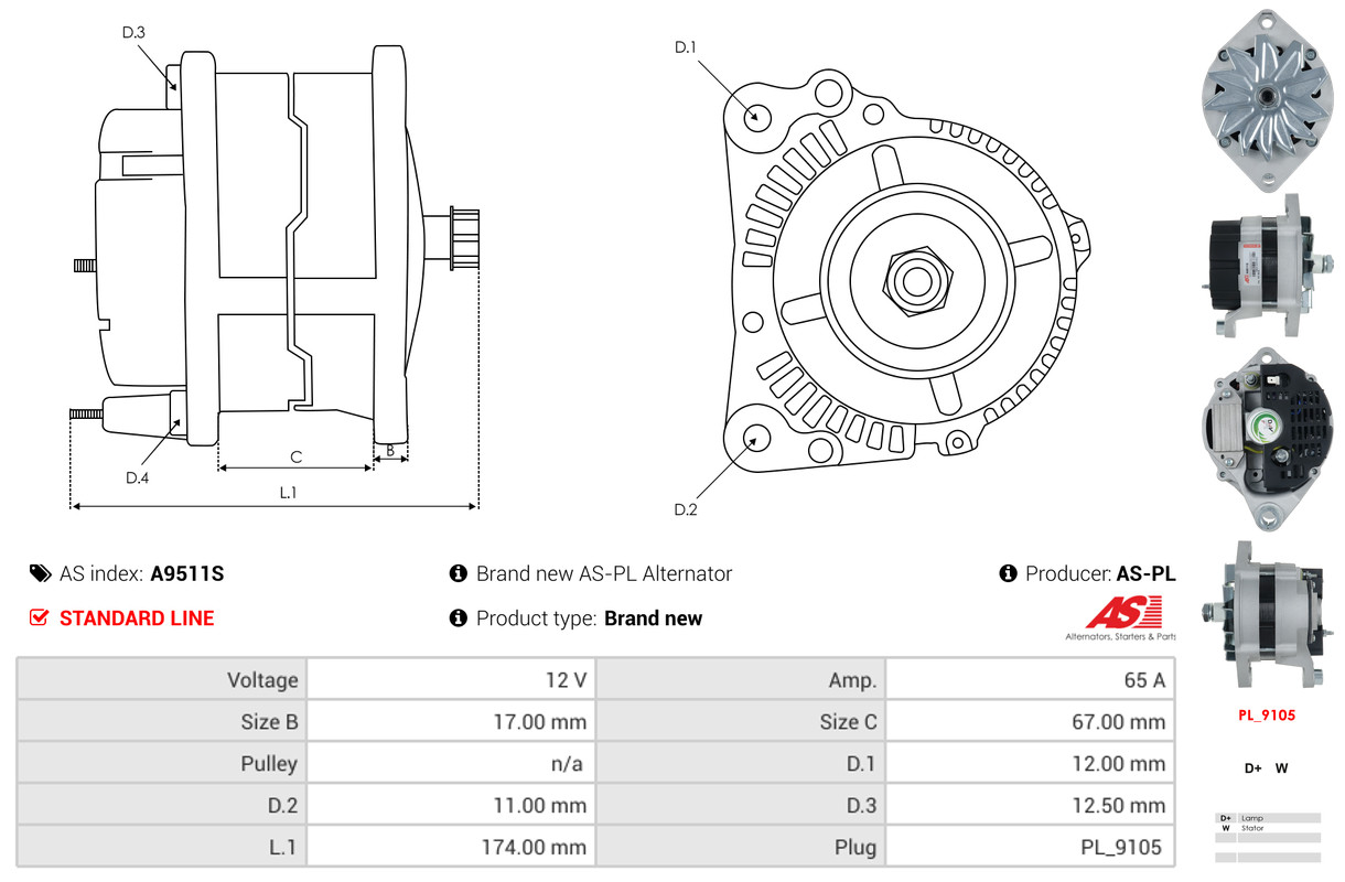 Freewheel Gear, starter - SD9017 AS-PL