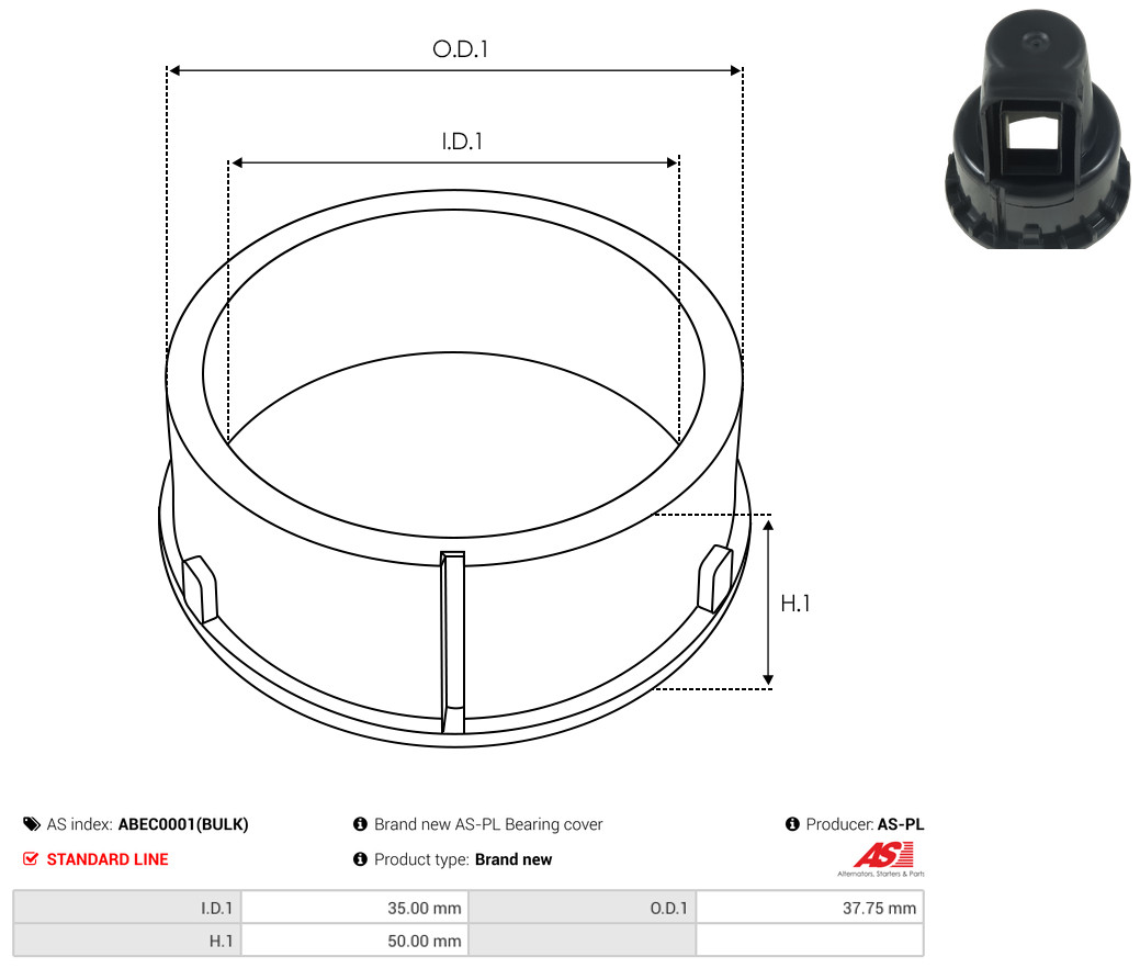 Protective Cap, alternator - ABEC0001(BULK) AS-PL