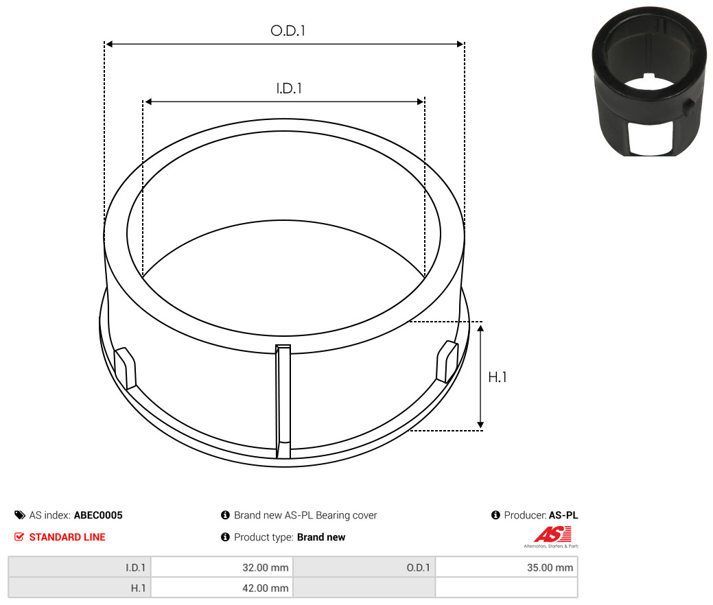 Protective Cap, alternator - ABEC0005 AS-PL