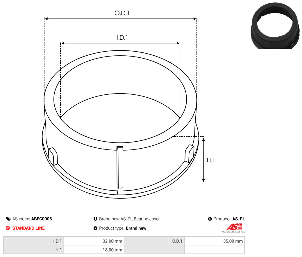 Protective Cap, alternator - ABEC0006 AS-PL