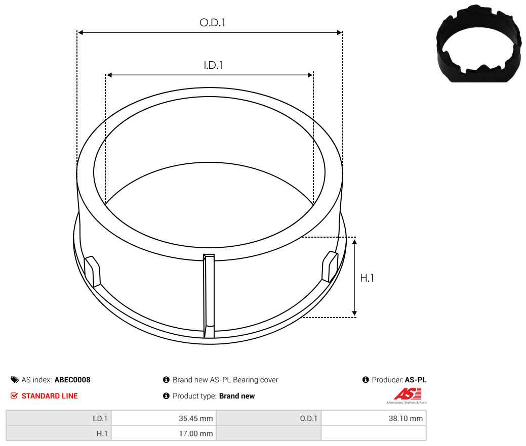 Protective Cap, alternator - ABEC0008 AS-PL