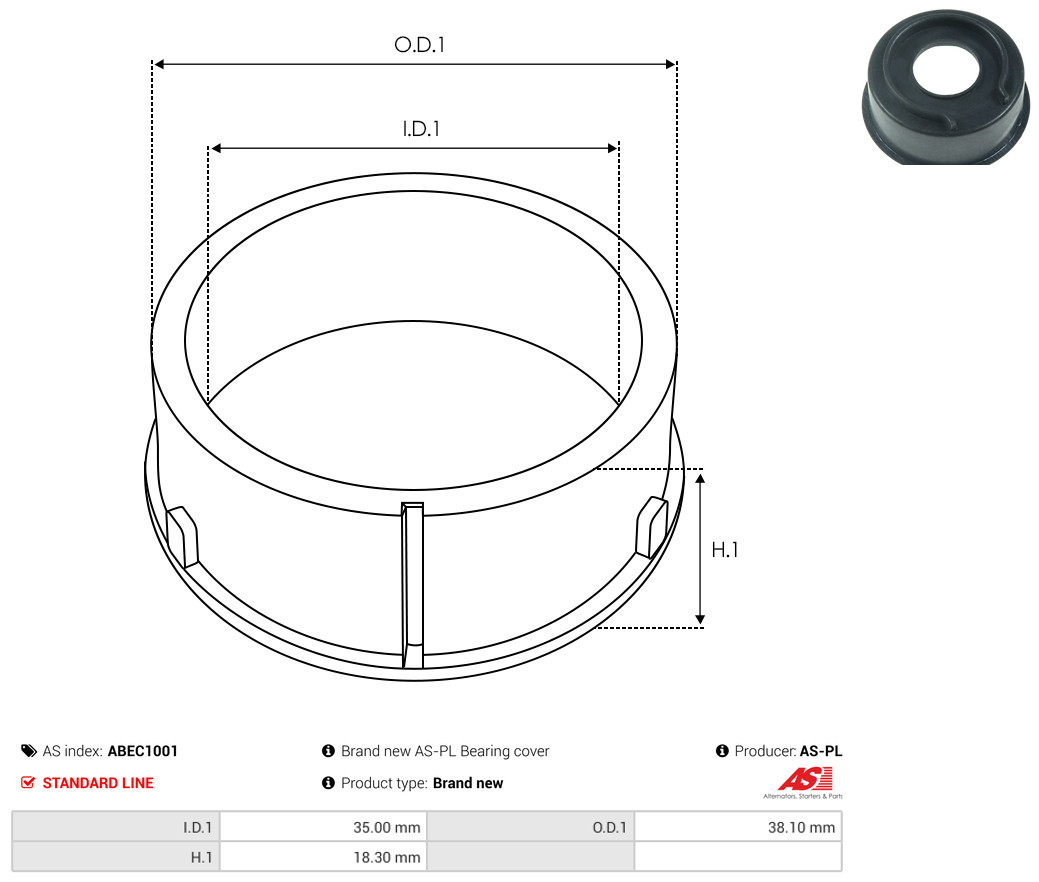 Protective Cap, alternator - ABEC1001 AS-PL