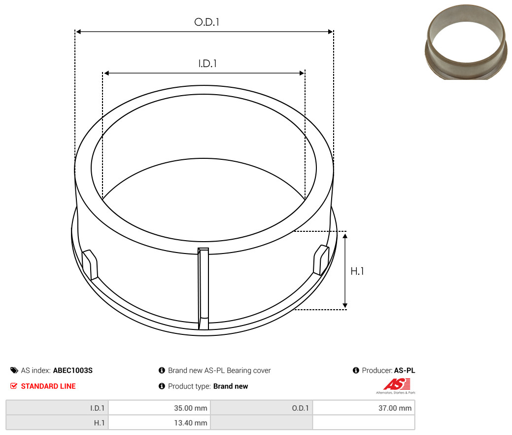 Protective Cap, alternator - ABEC1003S AS-PL