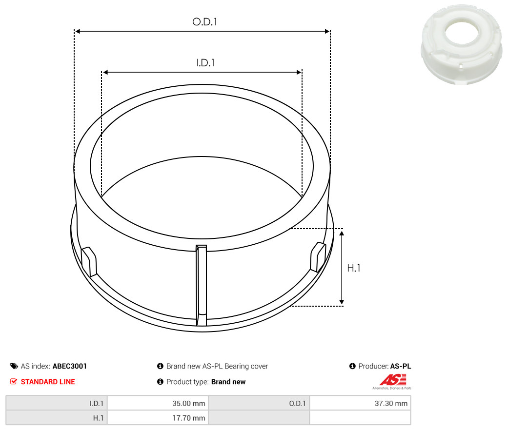 Protective Cap, alternator - ABEC3001 AS-PL