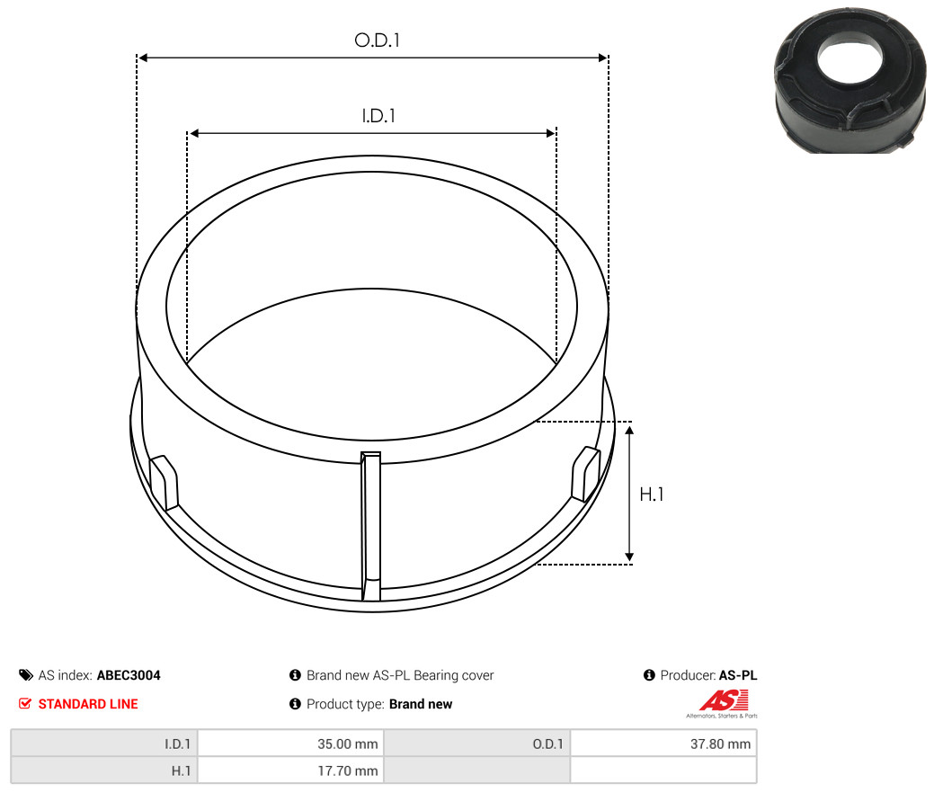 Protective Cap, alternator - ABEC3004 AS-PL