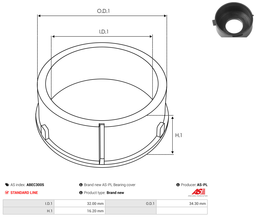 Protective Cap, alternator - ABEC3005 AS-PL