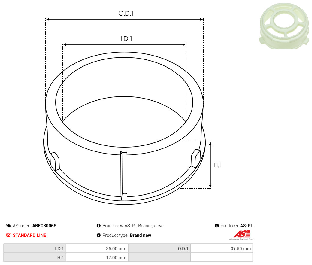 Protective Cap, alternator - ABEC3006S AS-PL
