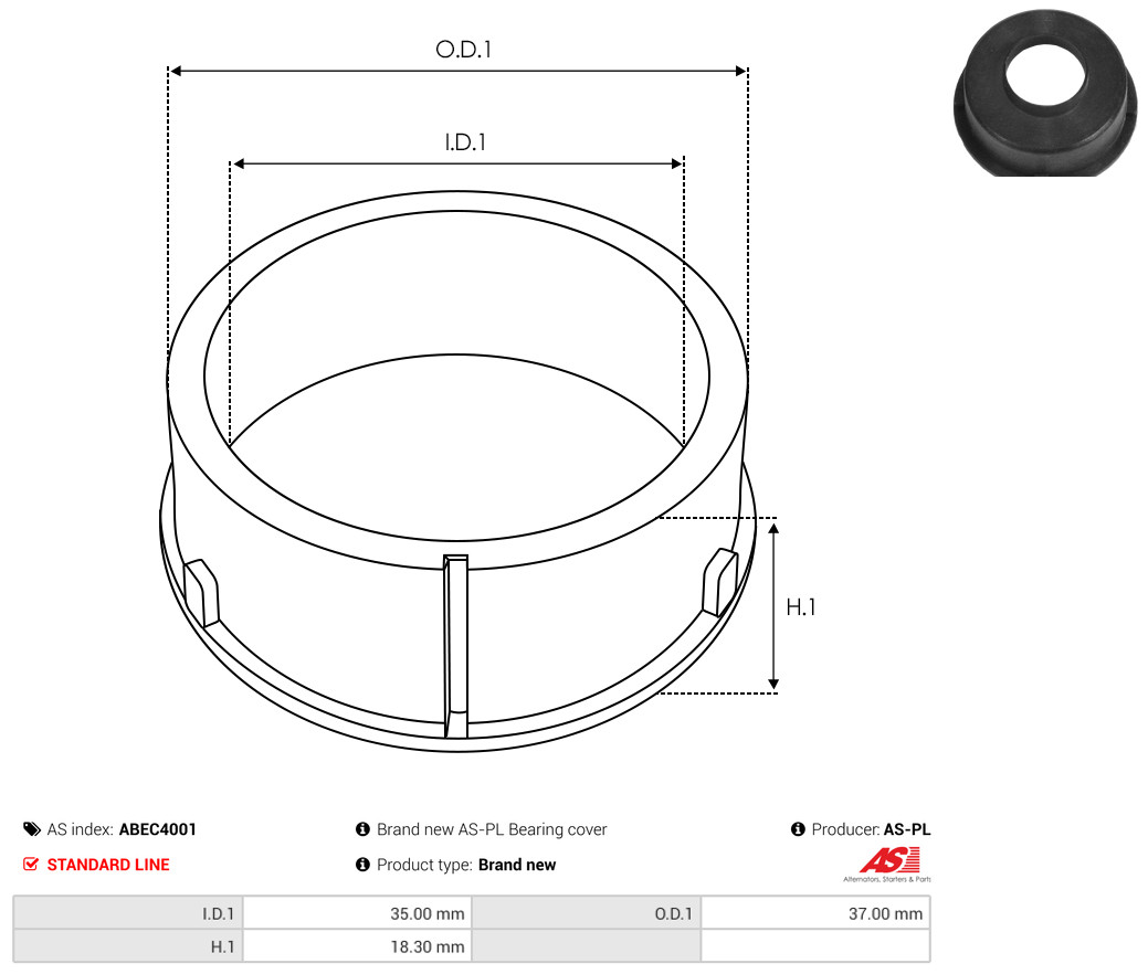 Protective Cap, alternator - ABEC4001 AS-PL