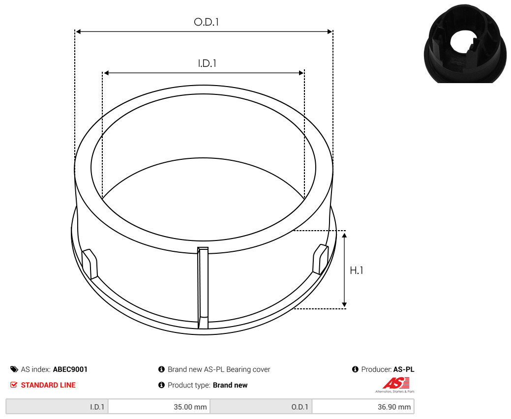 Protective Cap, alternator - ABEC9001 AS-PL