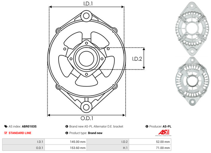 Protective Cap, alternator - ABR0103S AS-PL