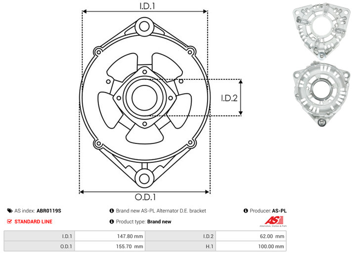 Protective Cap, alternator - ABR0119S AS-PL