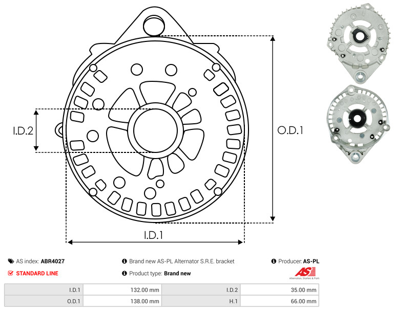 Protective Cap, alternator - ABR4027 AS-PL