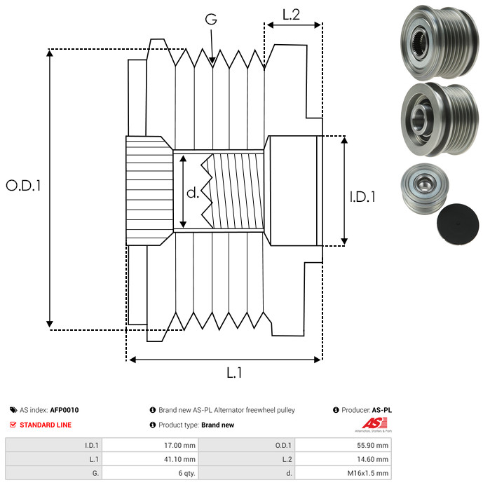 Generatorfreilauf - AFP0010 AS-PL