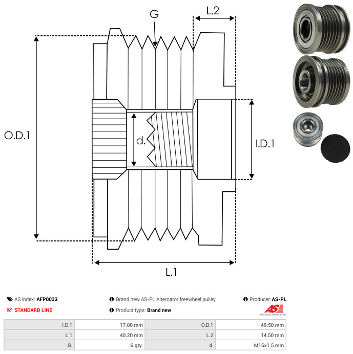 Generatorfreilauf - AFP0033 AS-PL