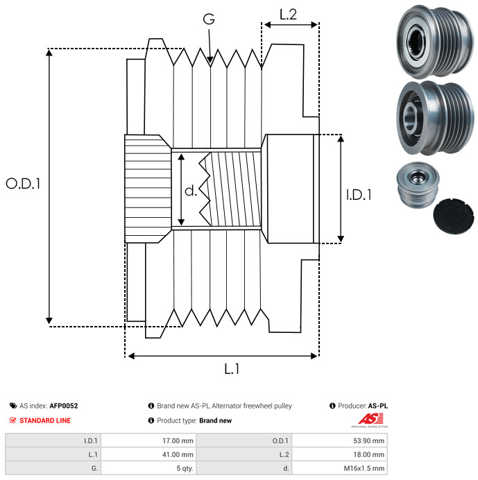 Generatorfreilauf - AFP0052 AS-PL