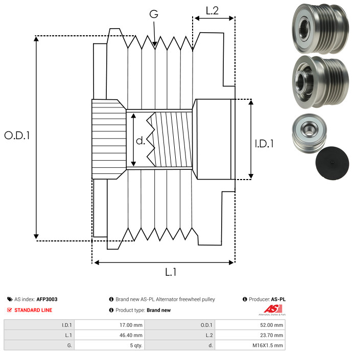 Generatorfreilauf - AFP3003 AS-PL