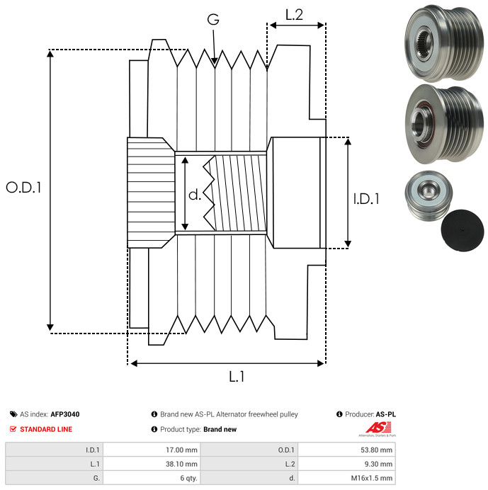 Generatorfreilauf - AFP3040 AS-PL