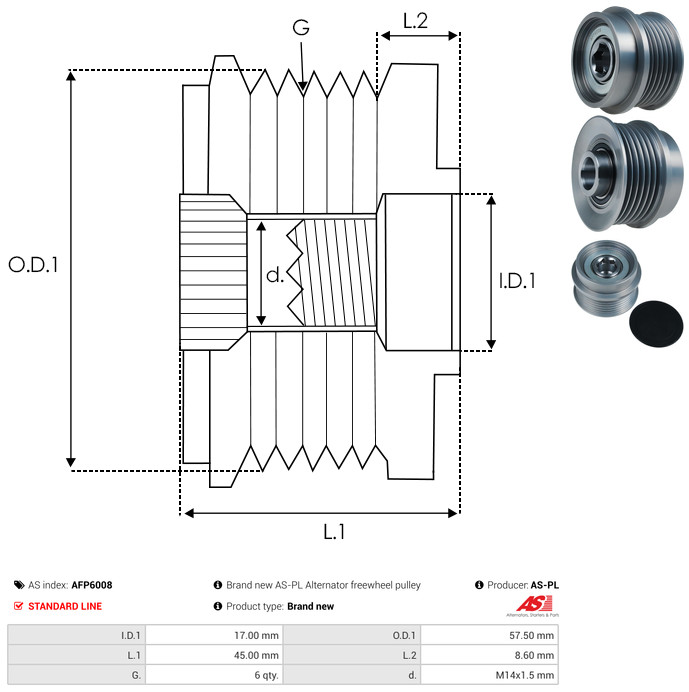 Механизм свободного хода генератора - AFP6008 AS-PL
