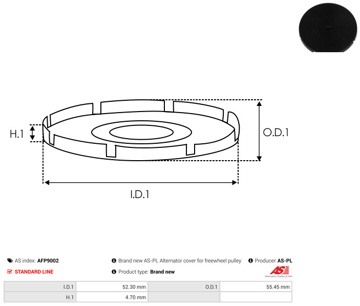 Pulley, alternator - AFP9002 AS-PL