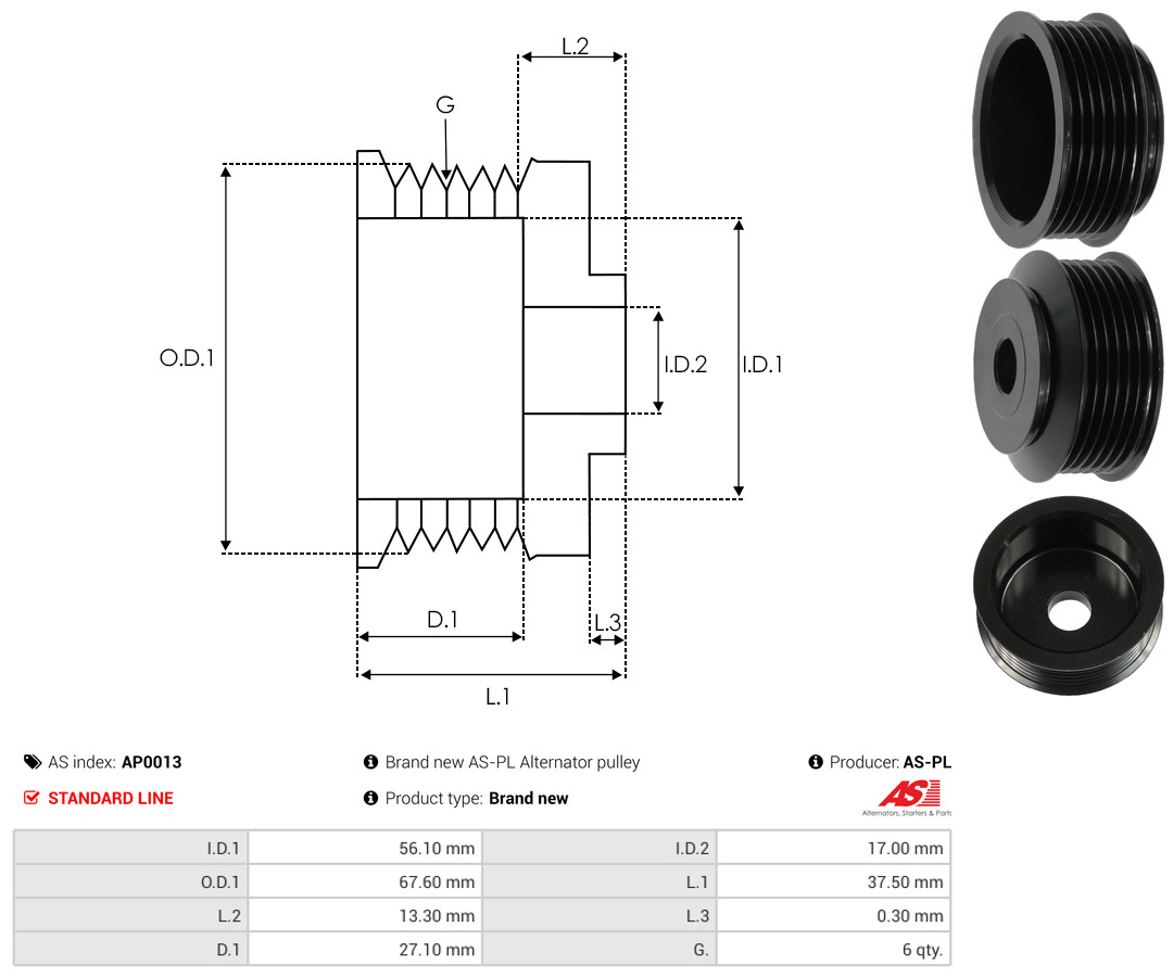 Alternator - A3158PR AS-PL