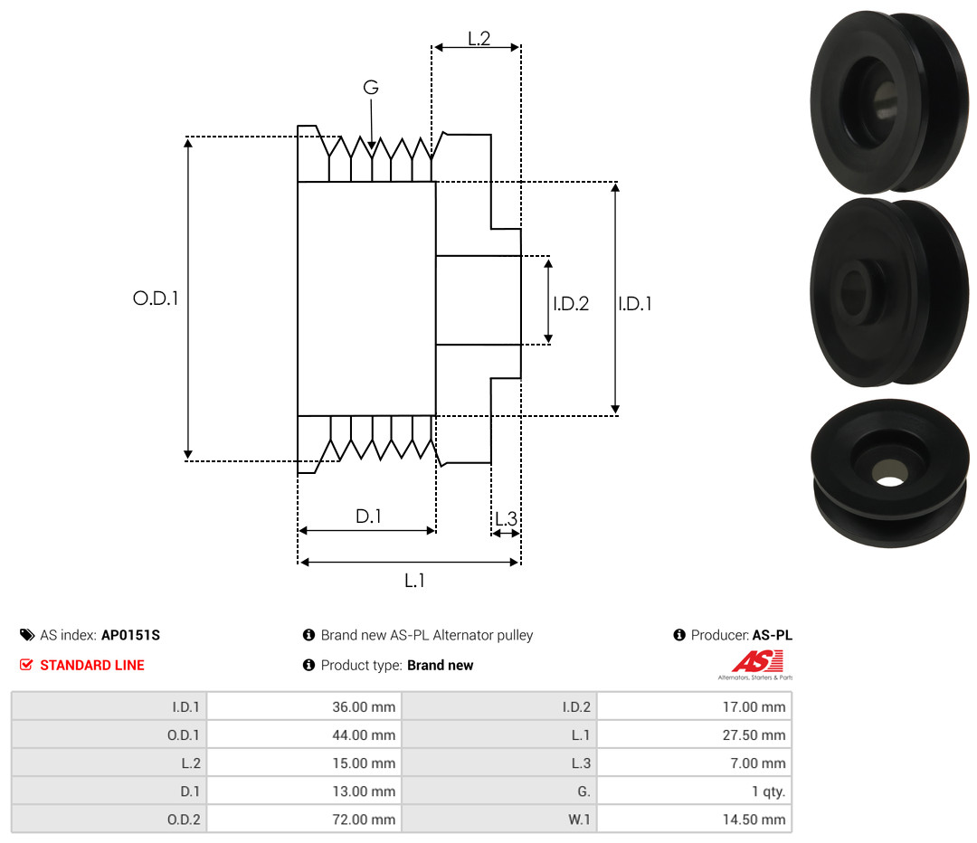 Rectifier, alternator - ARC9016 AS-PL