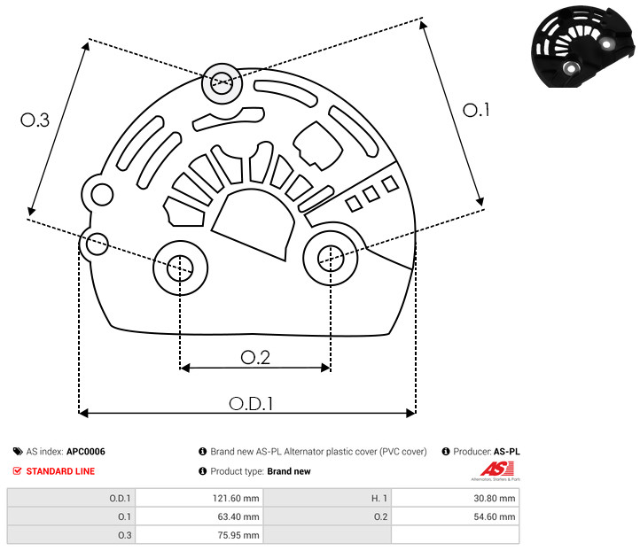Protective Cap, alternator - APC0006 AS-PL