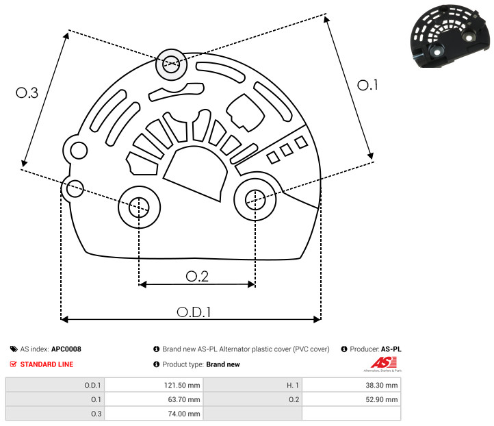 Protective Cap, alternator - APC0008 AS-PL